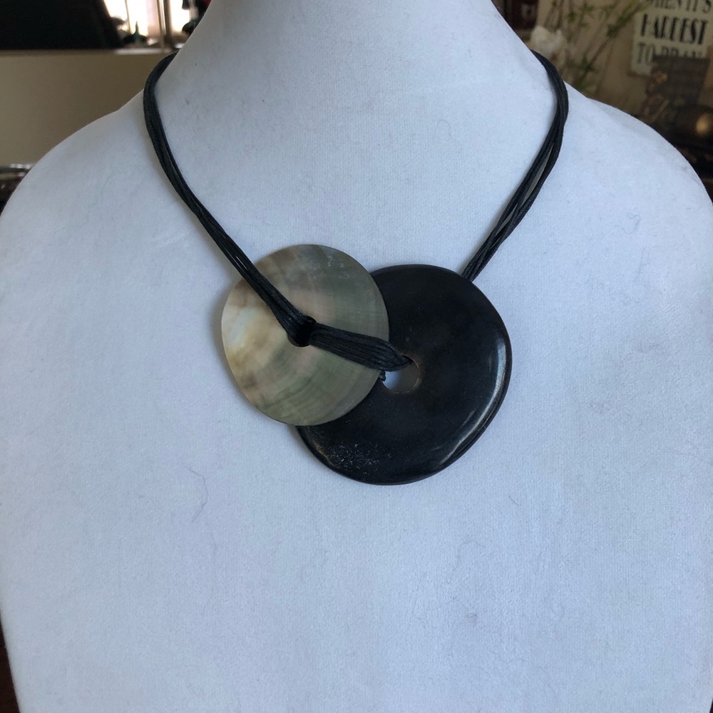 Black and White Pendant Necklace